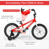 Bicicleta para niños de 16 pulgadas con ruedas de entrenamiento para niños de 5 a 8 años
