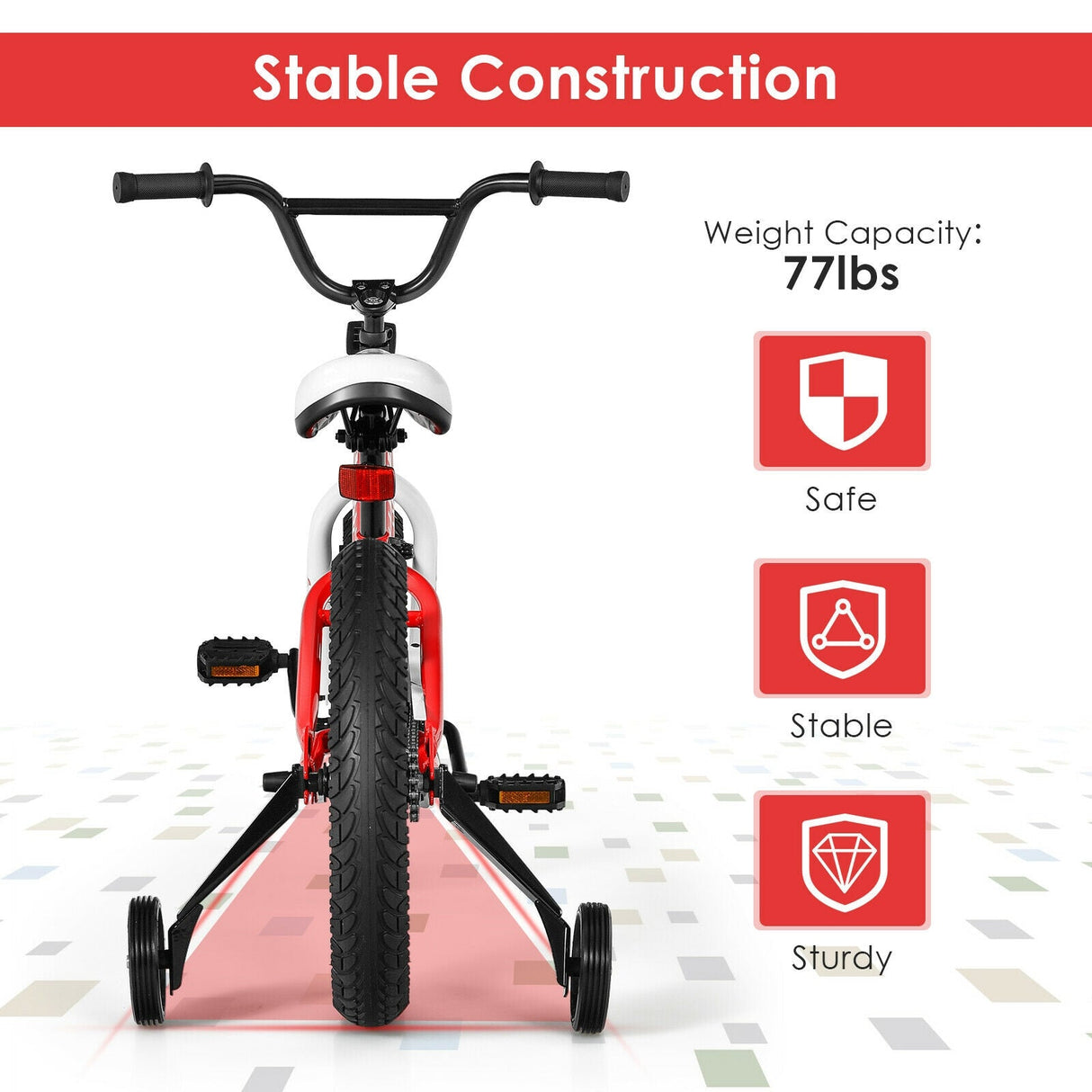 Bicicleta para niños de 16 pulgadas con ruedas de entrenamiento para niños de 5 a 8 años