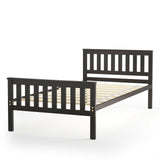 Base de cama individual de madera con cabecero