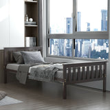 Base de cama individual de madera con cabecero