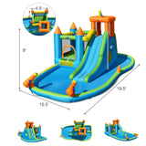 Tobogán de agua inflable para niños, piscina de chapoteo con soplador de 735 W