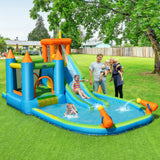 Tobogán de agua inflable para niños, piscina de chapoteo con soplador de 735 W
