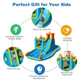 Tobogán de agua inflable para niños, piscina de chapoteo con soplador de 735 W