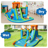 Tobogán de agua inflable para niños, piscina de chapoteo con soplador de 735 W
