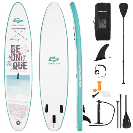 Tabla de paddle surf hinchable de 10,5 pies con remo de aluminio y bomba