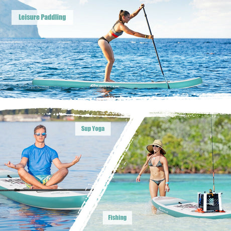 Tabla de paddle surf hinchable de 10,5 pies con remo de aluminio y bomba