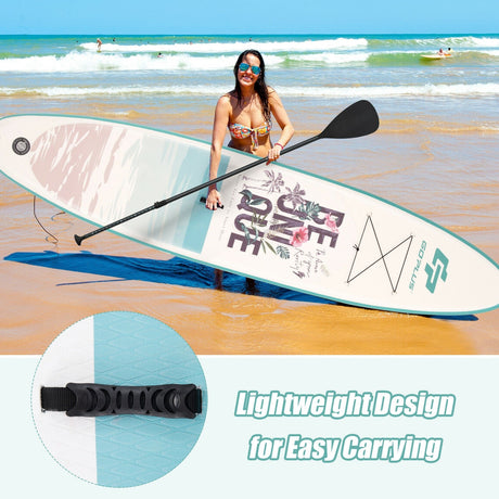 Tabla de paddle surf hinchable de 10,5 pies con remo de aluminio y bomba