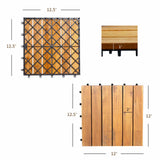 27 losetas encajables de madera de acacia para patio