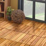 27 losetas encajables de madera de acacia para patio