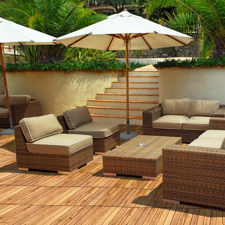 27 losetas encajables de madera de acacia para patio