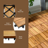 27 losetas encajables de madera de acacia para patio