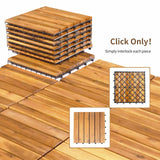 27 losetas encajables de madera de acacia para patio