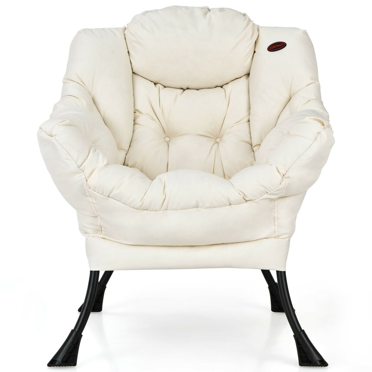 Sillón perezoso moderno de tela de poliéster con estructura de acero y bolsillo lateral