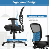Silla de oficina ergonómica de malla con altura de respaldo y reposabrazos ajustables