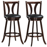 Juego de 2 taburetes giratorios de bar de 24 pulgadas de altura de mostrador, sillas de cocina y comedor con asiento de cuero acolchado