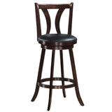 Juego de 2 taburetes giratorios de bar de 24 pulgadas de altura de mostrador, sillas de cocina y comedor con asiento de cuero acolchado