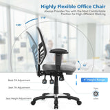 Silla de oficina ergonómica de malla con altura de respaldo y reposabrazos ajustables