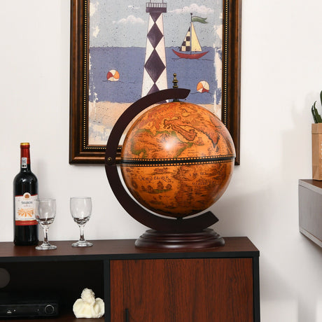Mueble Bar con Globo Terráqueo Náutico del Siglo XVI de 19 Pulgadas - Marrón
