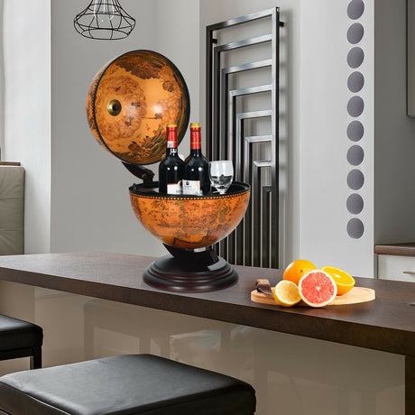 Mueble Bar con Globo Terráqueo Náutico del Siglo XVI de 19 Pulgadas - Marrón