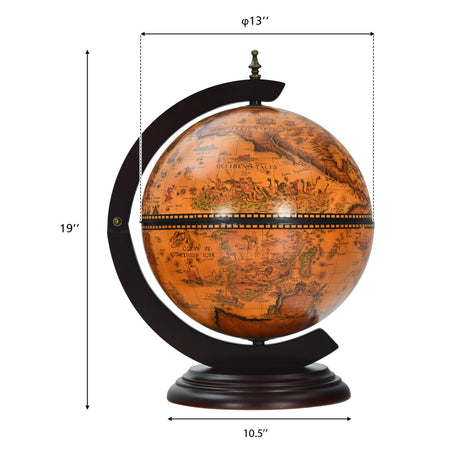 Mueble Bar con Globo Terráqueo Náutico del Siglo XVI de 19 Pulgadas - Marrón