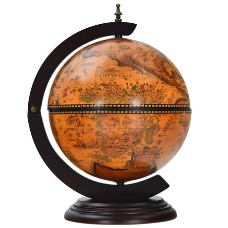 Mueble Bar con Globo Terráqueo Náutico del Siglo XVI de 19 Pulgadas - Marrón
