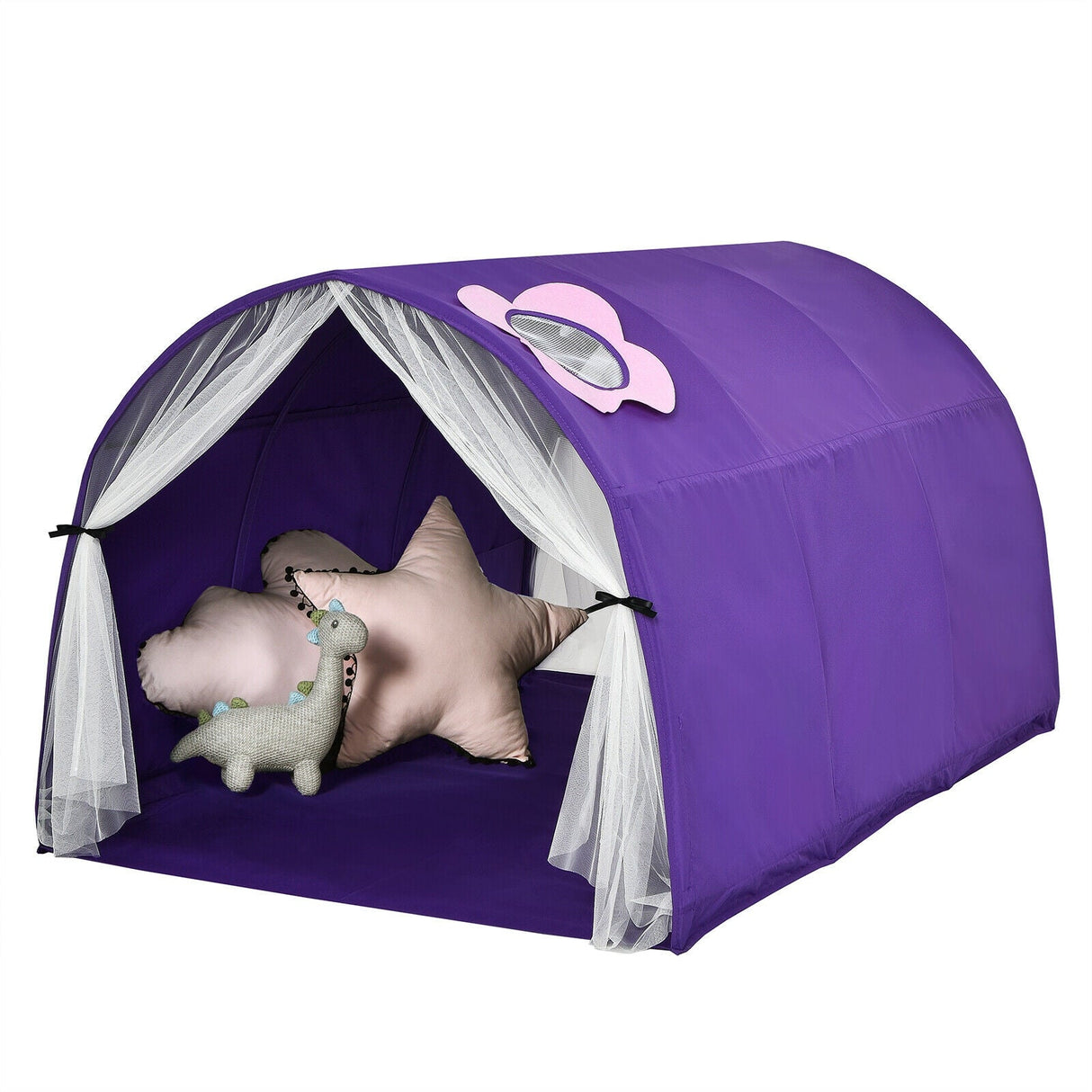 Tienda de juegos portátil Kids Galaxy Starry Sky Dream con cortina de red doble