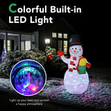 5 Feet Tall Snowman Inflatable Blow up Inflatable with Built-in Colorful LED Lights