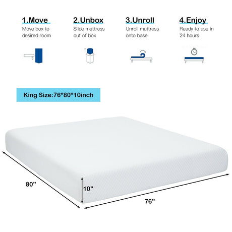 Colchón de espuma de aire de 10 pulgadas para aliviar la presión con funda suave de jacquard