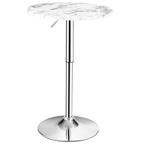 Mesa de Pub para Cóctel Giratoria 360° con Pata y Base Plateadas