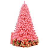 Pink Christmas Tree with Snow Flocked PVC Tips and Metal Stand