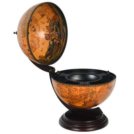 Mueble Bar con Globo Terráqueo Náutico del Siglo XVI de 19 Pulgadas - Marrón