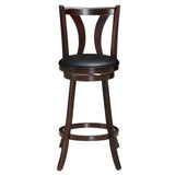 Juego de 2 taburetes giratorios de bar de 24 pulgadas de altura de mostrador, sillas de cocina y comedor con asiento de cuero acolchado