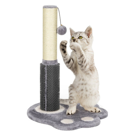 Rascador de Gatos Alto de 20.5 Pulgadas con Cuerda de Sisal y Bola de Peluche – Gris