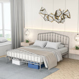 Queen Size Metal Bed Frame Slat Platform