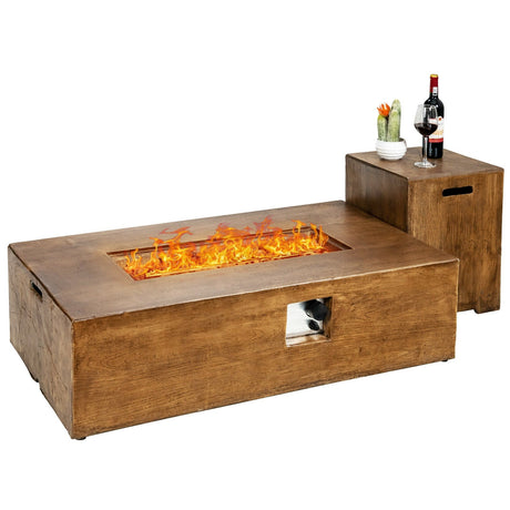Juego de mesa de pozo de fuego de propano para exteriores de 2 piezas