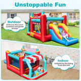Castillo inflable de helado 5 en 1 con piscina de bolas y tobogán con soplador de 480 W