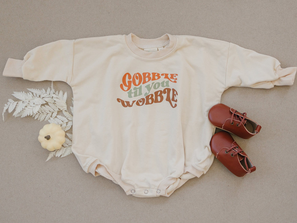 Mameluco de sudadera "Gobble Til You Wobble" - más colores
