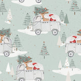 Mameluco con cremallera de bambú "Cruisin' to Christmas"