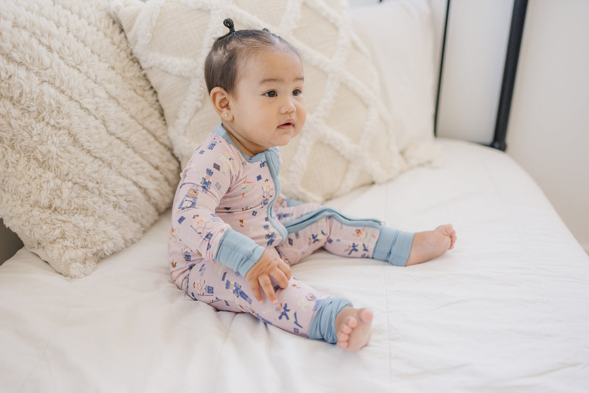 Nutcracker Print Bamboo Zippy Romper *Newborn left