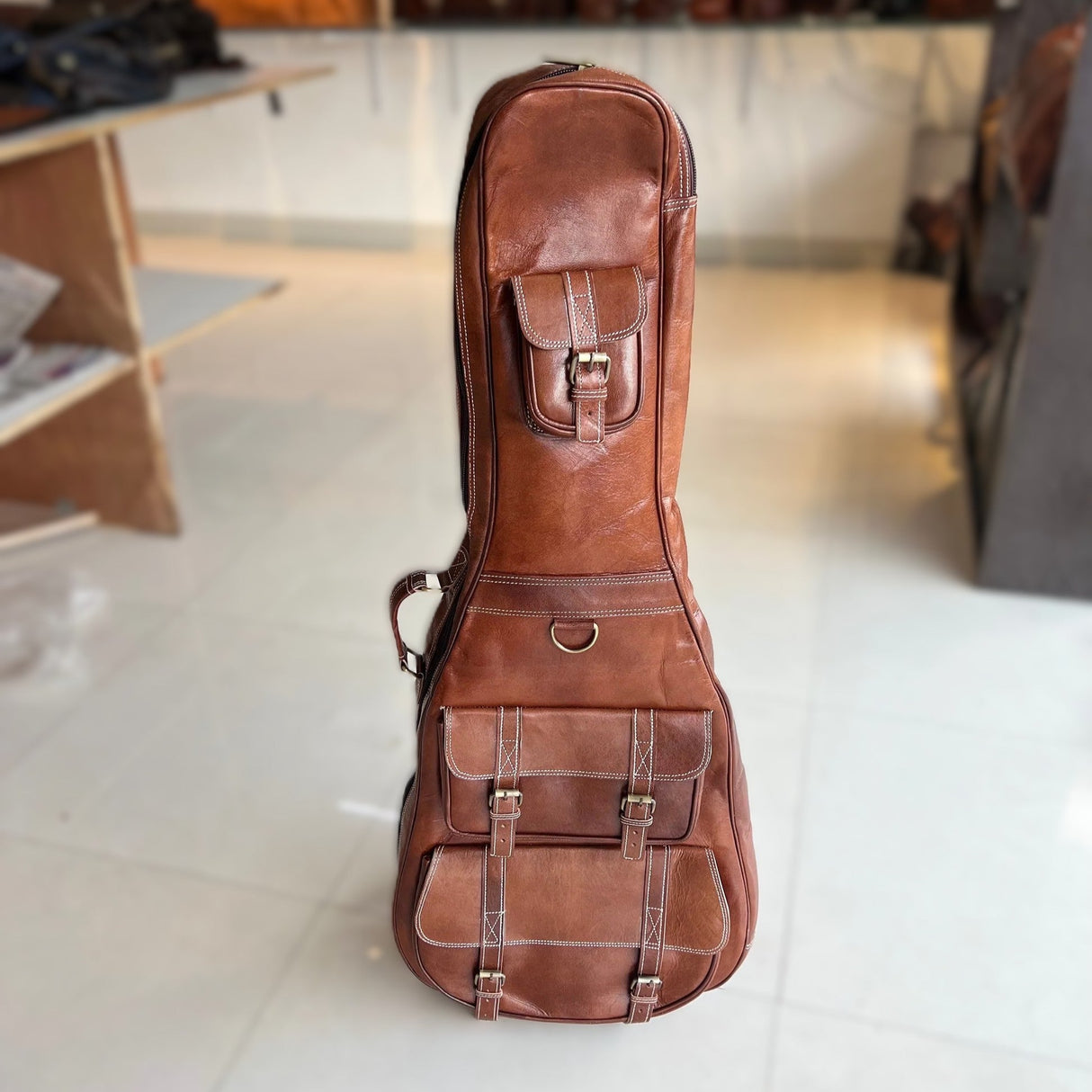 Estuche de cuero personalizado para guitarra