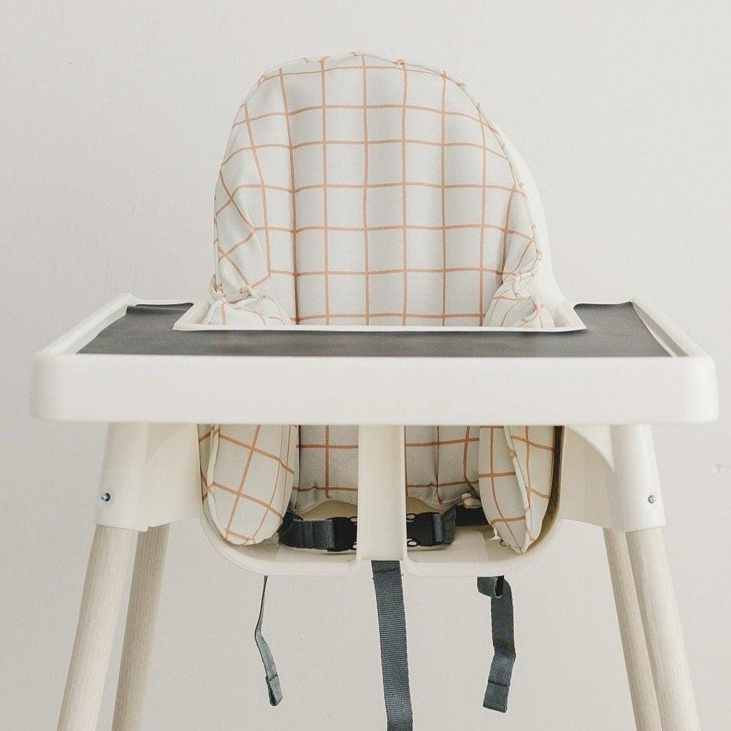 Funda de cojín Camel Windowpane para trona IKEA Antilop