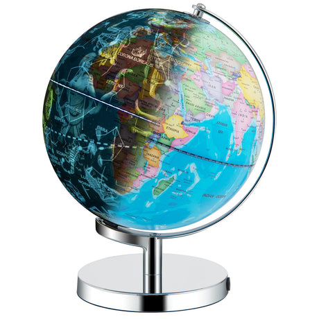 Globo terráqueo iluminado 3 en 1 con soporte y 88 constelaciones