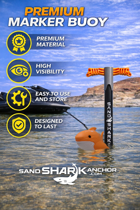 SandShark Anchor Shark-Shaped Floating Anchor Marker Buoy – High Visibility Anchor Marker for Boats, Jet Skis, PWC & Kayaks – Find Your Anchor, Prevent Accidental Hitting or Stepping on Anchors.