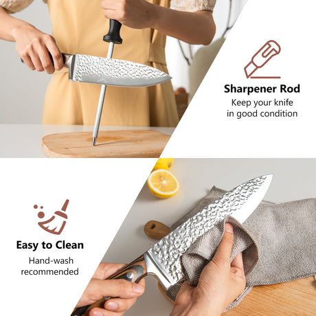Juego de cuchillos de acero inoxidable de 15 piezas con mango ergonómico