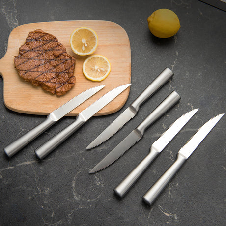Juego de 16 cuchillos de cocina de acero inoxidable con afilador