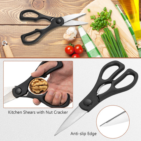 Juego de 16 cuchillos de cocina de acero inoxidable con afilador