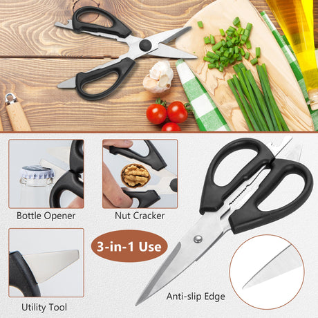 Juego de Cuchillos de Cocina de 14 Piezas Juego de Bloques de Cuchillos de Acero Inoxidable con Afilador