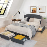 Base de cama de plataforma con 4 cajones de almacenamiento y cabecero ajustable