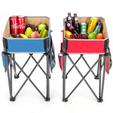 2 Mesas de Camping Plegables con Fregadero de Almacenamiento de Gran Capacidad para Picnic