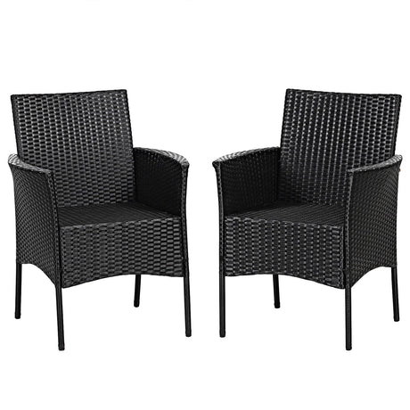 2 Sillas de mimbre para patio con cómodos cojines de asiento